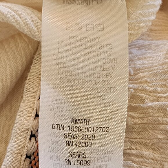 Ivory Swiss Dot Blouse – Cap Sleeve Lightweight Rayon Top (S) - Picture 6 of 7